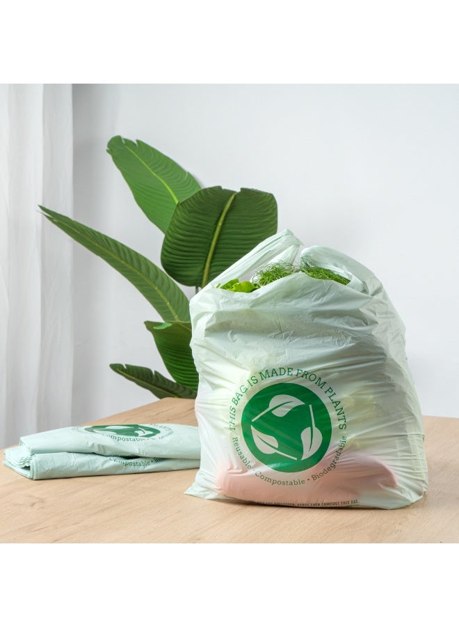 Restaurantware 1/6 Size Grocery Bags, 500 Durable Plastic Bags - T Shirt Handles, Premium Green Plastic Plastic Shopping Bags, BPI-Certified, For Retail And Groceries - Image 4