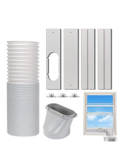 Portable Air Conditioner Windows Vent Kit, Adjustable Window Seal with 5.9 Inch Diameter, 59 Inch Length Exhaust Hose for A/C Unit Universal for Sliding Horizontal or Vertical Windows