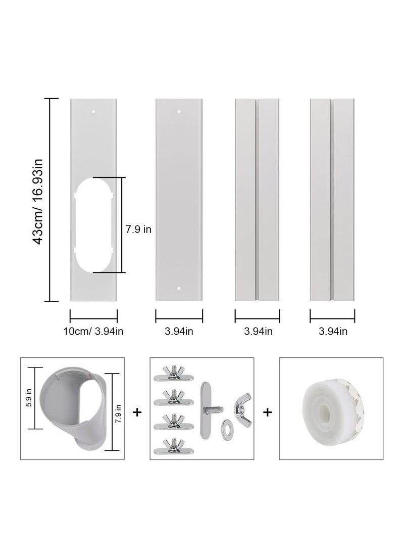 SYOSI - Portable Air Conditioner Windows Vent Kit, Adjustable Window Seal with 5.9 Inch Diameter, 59 Inch Length Exhaust Hose for A/C Unit Universal for Sliding Horizontal or Vertical Windows - Image 1