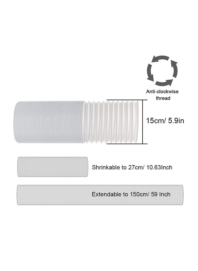 SYOSI - Portable Air Conditioner Windows Vent Kit, Adjustable Window Seal with 5.9 Inch Diameter, 59 Inch Length Exhaust Hose for A/C Unit Universal for Sliding Horizontal or Vertical Windows - Image 1