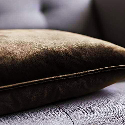 Khooti Decorative Velvet 200 TC Square Cushion Cover Throw Pillow Cover For Living Room Couch Diwan Single Seater Sofa, Colorful Modern Small 24X24 Inches/60X60 Cm (Color-Brown)(Set Of 1 Pcs) C2 - Image 2