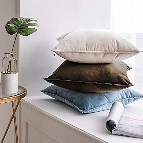 Khooti Decorative Velvet 200 TC Square Cushion Cover Throw Pillow Cover For Living Room Couch Diwan Single Seater Sofa, Colorful Modern Small 24X24 Inches/60X60 Cm (Color-Brown)(Set Of 1 Pcs) C2 - Image 5