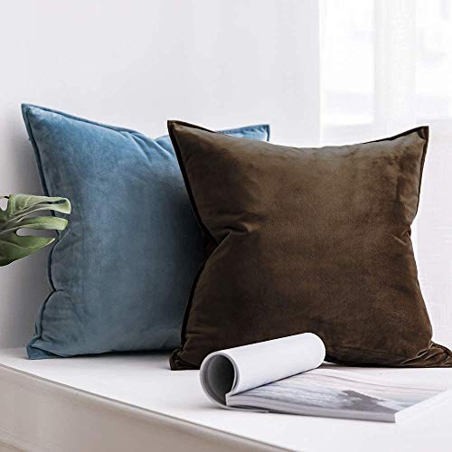 Khooti Decorative Velvet 200 TC Square Cushion Cover Throw Pillow Cover For Living Room Couch Diwan Single Seater Sofa, Colorful Modern Small 24X24 Inches/60X60 Cm (Color-Brown)(Set Of 1 Pcs) C2 - Image 4