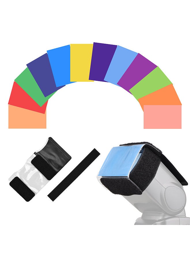 Generic 12pcs Universal Camera Flash Gels Lighting Filters Color Correction Filter Kit for Speedlight Easy Installation  - Image 1