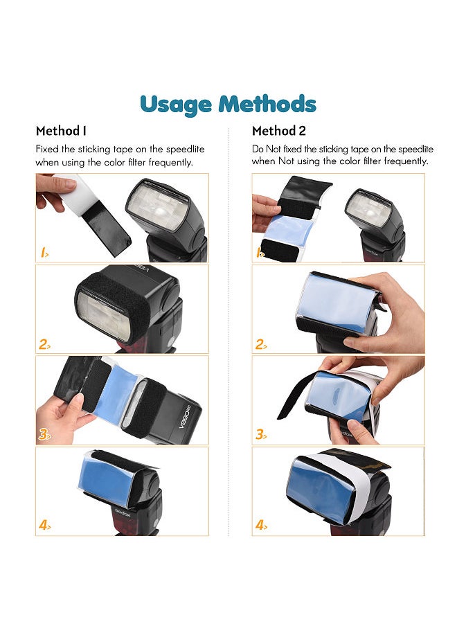 Generic 12pcs Universal Camera Flash Gels Lighting Filters Color Correction Filter Kit for Speedlight Easy Installation  - Image 4