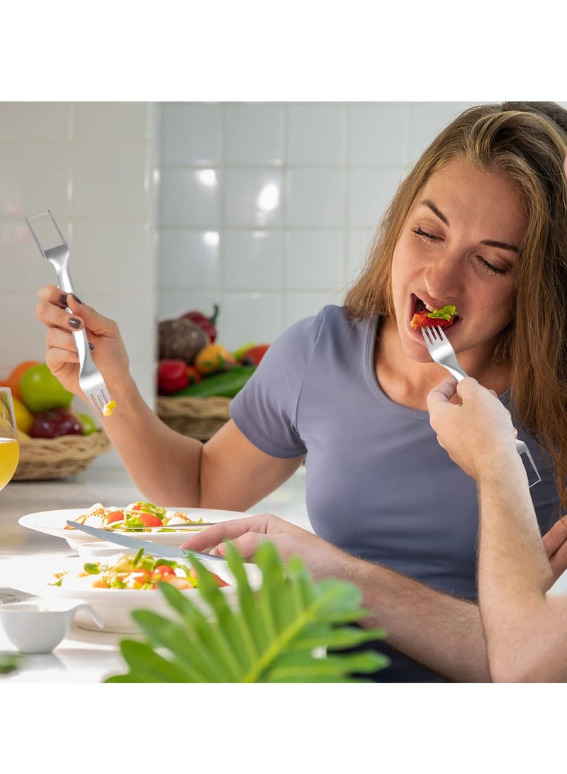 SYOSI, 2Pcs Watermelon Cutter Slicer Fork, Stainless Steel Fork and Slicer 2-in-1, Portable Watermelon Cutting Tool, Fruit Forks Slicer for Home Party Camping, Kitchen Gadget
