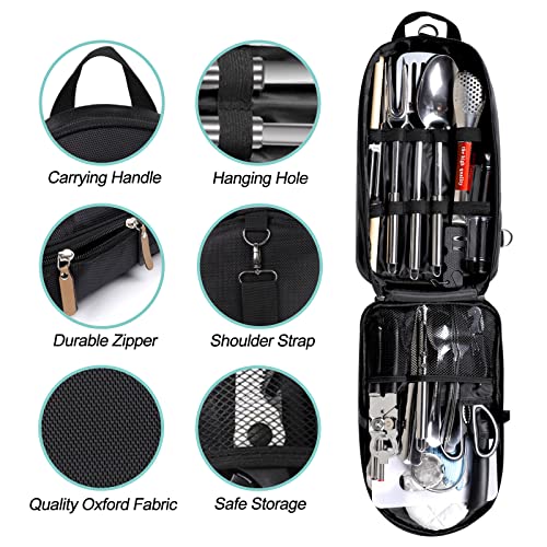 PRETTYFINE 35 Pcs Camping Kitchen Utensil Set Outdoor Kitchen Gear, Outdoor Cooking and Grilling Utensil Travel Set Perfect for Camping Accessories Cooking, RV Camp. Camping, BBQs, Parties and More - Image 2
