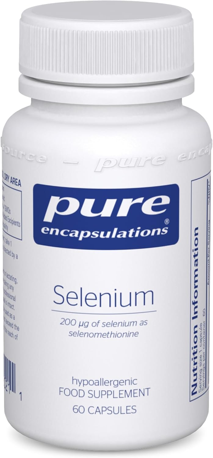 Pure Encapsulations Selenium 200ug Organic Selenomethionine Supplement for Immune and Thyroid Function Support 60 Vegetarian Capsules - Image 1