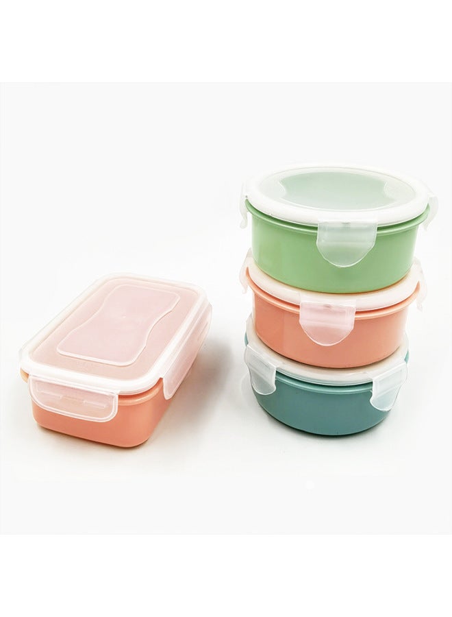 Round Mini Refrigerator Preservation Box Small Lunch Box Kitchen Lunch Box Plastic Storage Box Rectangular Sealed Box-Specifications:Round Blue# C12D5#-Color:It Is Recommended To 200 A Box Multiple Order.
