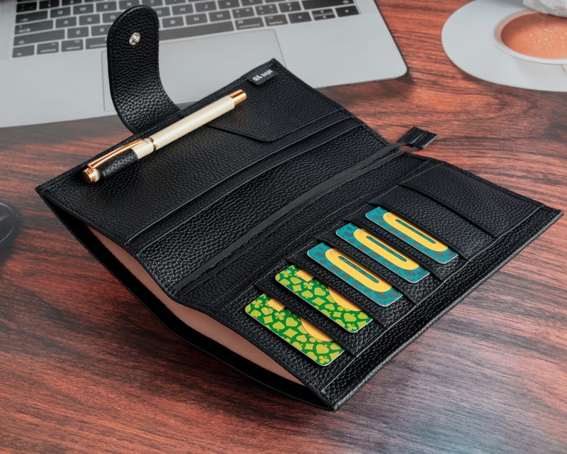 Ox Knight Genuine Leather Cover for Hobonichi Weeks/Weeks Mega with Pen Loop, Card Slots, Back Pocket, and Bookmarks (Black) - Image 5