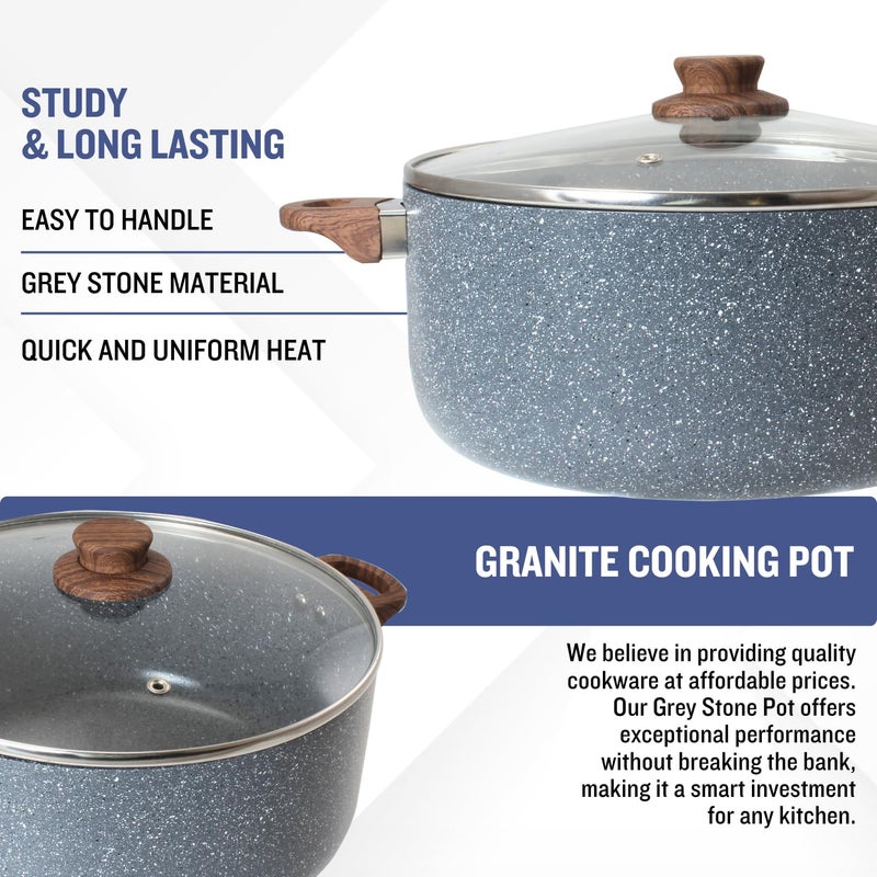 PLUMM Get Non Stick Cookware Set Ceramic Cooking Pot with Lid 20cm 2.75 Litre | Induction Base & Gas Stove | Cooking Set for Kitchen | Biryani Pot Glass Lid with Handle Steam Vent - Image 5