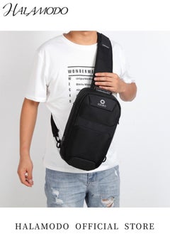 HALAMODO Anti Theft Sling Bag Shoulder Crossbody Backpack Waterproof Chest Bag with USB Charging Port Lightweight Casual Daypack  - Image 2
