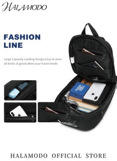 HALAMODO Anti Theft Sling Bag Shoulder Crossbody Backpack Waterproof Chest Bag with USB Charging Port Lightweight Casual Daypack  - Image 3