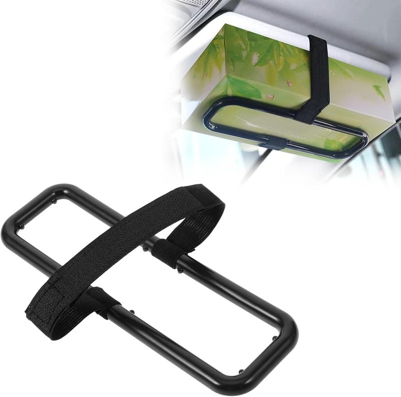 ToolHouse 1 Pack Paper Towel Fixing Frame, Portable Seat Back Napkin Bracket, Seatback Tissue Organizer Universal for Hanging Napkin Box, Auto Visor, Car Sun Visor Tissue Box Holder(Black) - Image 1