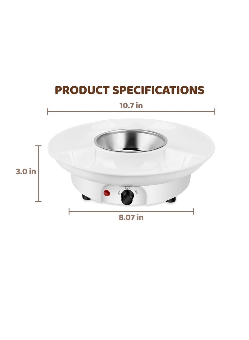SYOSI Electric Fondue Pot, Chocolate Fondue Maker, with Temperature Control and Detachable Serving Trays Great, for Dipping Snacks, Bread In Chocolate, Meaningful Birthday Wedding Day Gift, with 2 Forks  - Image 5