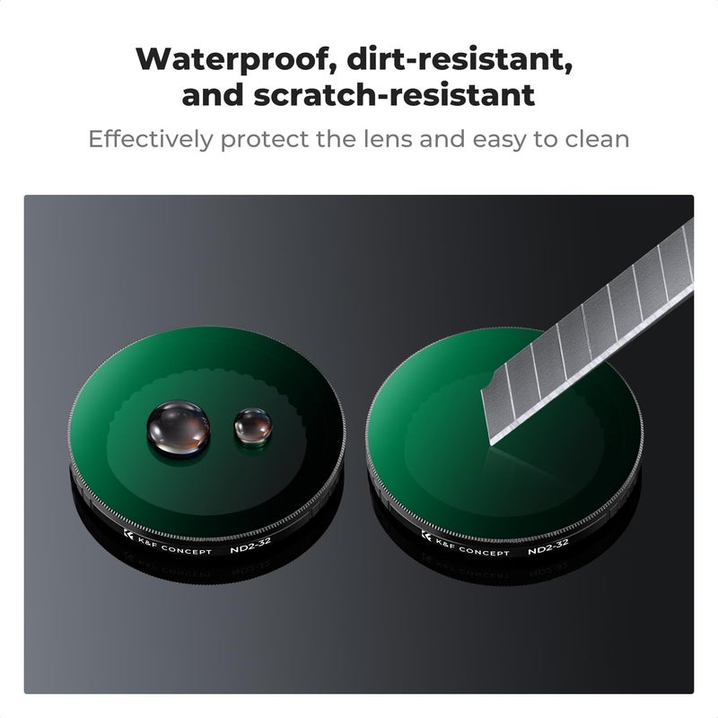 K&F CONCEPT Push in Fit Variable ND2-32 Filter Compatible with DJI Osmo Action 5 Pro, Neutral Density Light Reduction Filter for Omso Action 4/3, Multicoated HD Optical Glass Action Cam Accessories - Image 5