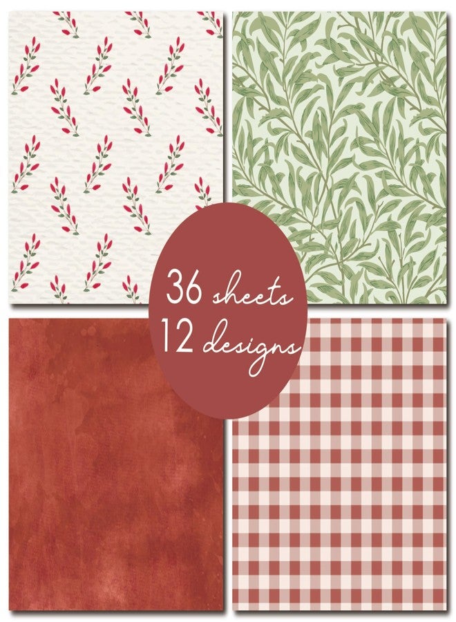 Desecraft Vintage Berry12x12 Scrapbooking Cardstock Decorative Paper for Card Making Background Origami Textured Decorative Scrapbook Paper Scrapbook Materials Supplies - Image 4