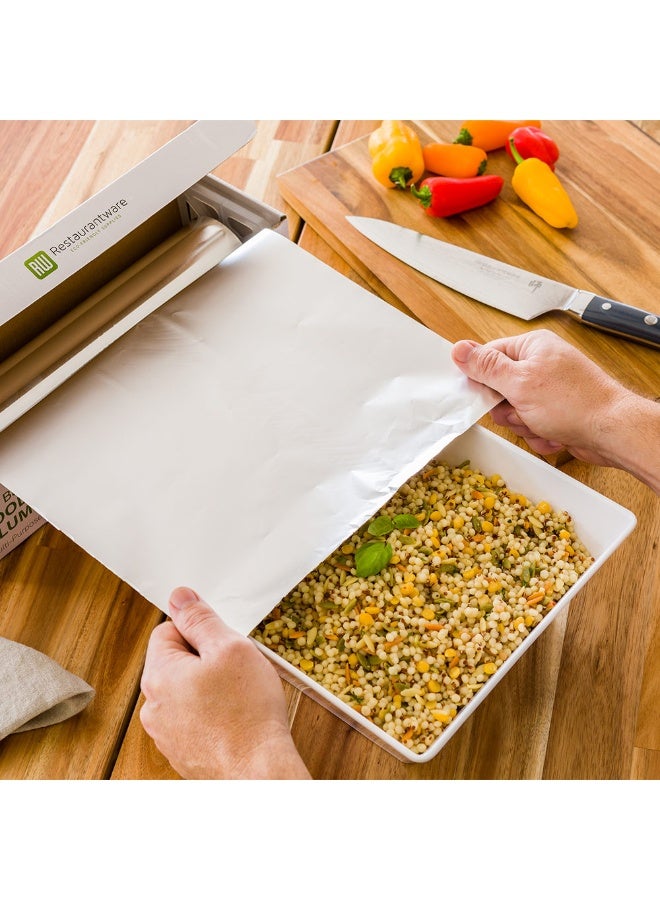 Restaurantware RW Base 12 Inch x 500 Feet Aluminum Foil, 500 Oven-Safe Aluminum Foil Roll - Freezer-Safe, Heavy Duty, Silver Aluminum Foil Wrap, With Cutter, For Food - Image 3