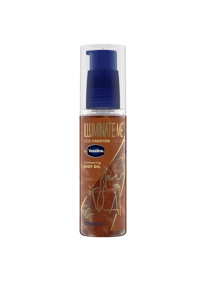 Vaseline Illuminate Me Shimmering Body Oil Created For Melanin Rich Skin, Illuminates Skin With Finishing Touch Of Shimmer For Glowing Skin 3.3 Oz