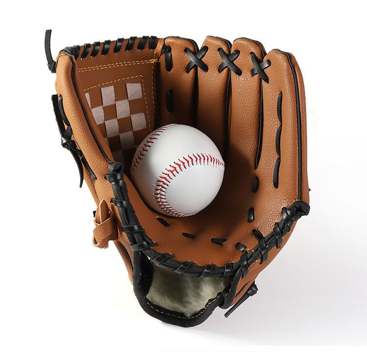 Generic Thickened PU Baseball Batting Gloves for Adults Brown Black 