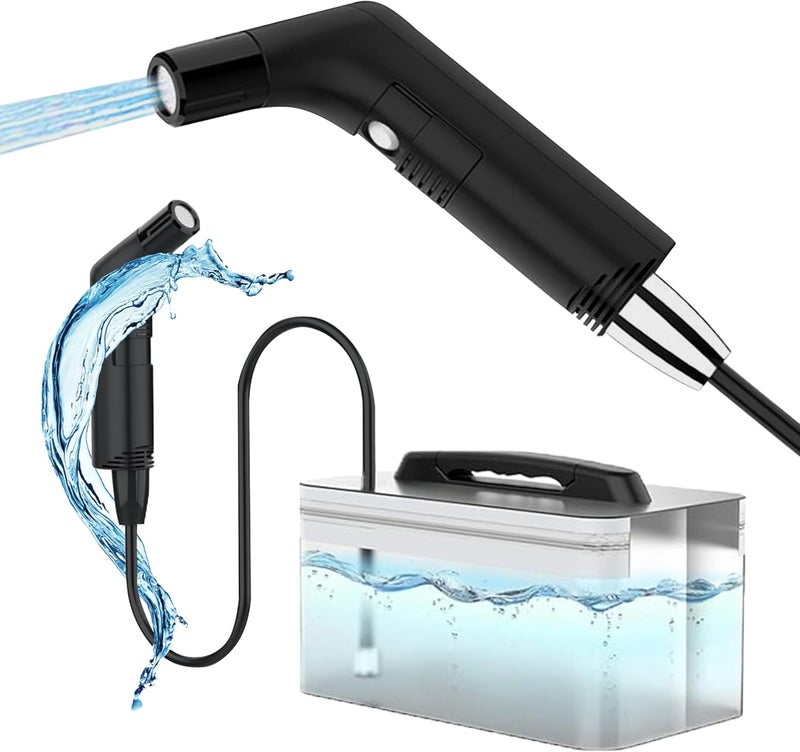 DEXO بيديه محمول للسفر – شطافة سفر قابلة للشحن مع خزان مياه – بخاخ بيديه محمول للمسلمين للحمام، تخييم، مشي، استخدام خارجي – صغير الحجم، خفيف الوزن، محمول، صحي - Image 1