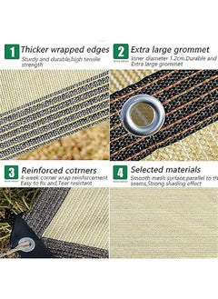 MIXDE Heavy Duty Sun Shade Sail, UV Protection Fade Tear and Rust Resistant Canopy Blocks Sunlight, Easy Install Breathable Sail, Shades Outdoor Patio Lawn Garden, 3x5m Rectangle Sunshade  - Image 5