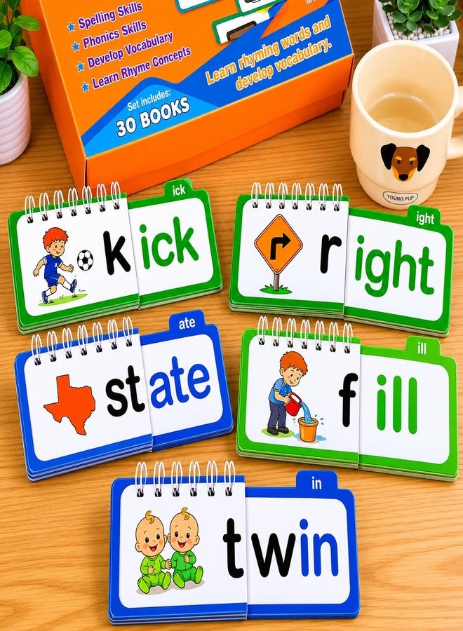 DAXANSTORE Word Family Builder Learning Kit for Kids - 30 Interactive Phonics Flip Books with Rhyming Words,Vocabulary Development & Early Reading Activities Educational Language Learning Toy. - Image 3