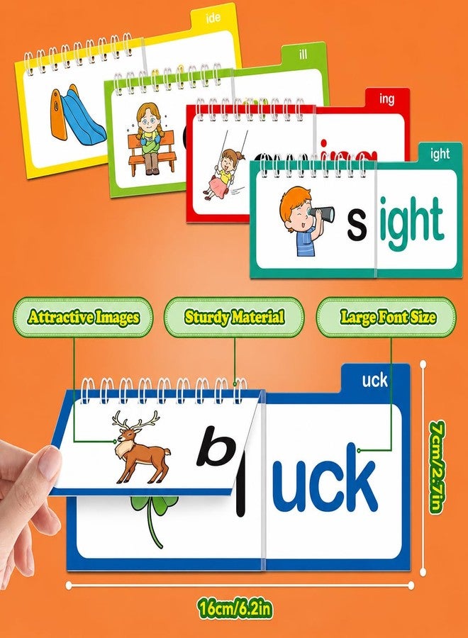 DAXANSTORE Word Family Builder Learning Kit for Kids - 30 Interactive Phonics Flip Books with Rhyming Words,Vocabulary Development & Early Reading Activities Educational Language Learning Toy. - Image 2