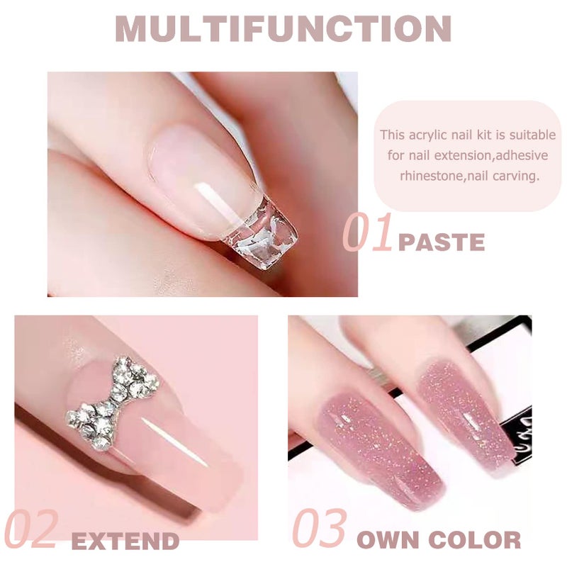 AIJIMEI Acrylic Powder Nail Kit with Professional Liquid Monomer and Acrylic Brush Cleaner,Acrylic Nail Tools Set Extension Nail System - Image 5