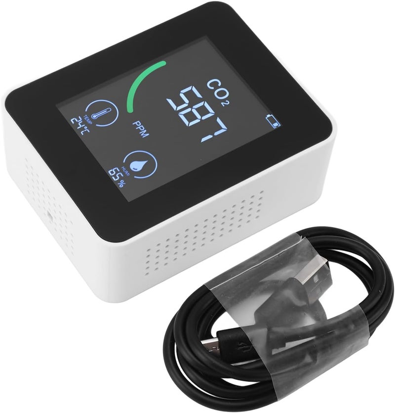 Pilipane Air Quality Meter 3 in 1 Infrared NDIR CO2 Monitor Temperature Humidity Tester for Home Office Car School Hotel Restaurant Camping ABS Material Compact Portable Multifunctional - Image 1