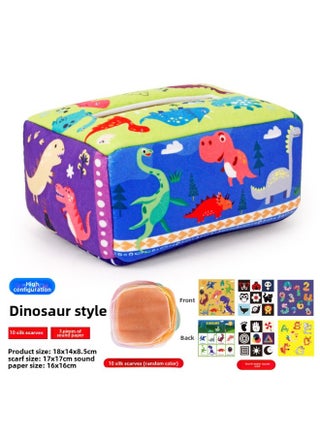 Baby Early Education Cloth Book Tissue Box Ring Paper Square Towel Cognitive Animal English Tear Not To Rip Children's Tissue Toy-Color:950-2 High With Dinosaur Tissue Box 10 Silk Scarf Random Color +3 Square Towel 81.4G - pzsku/ZA3EA4297447E55AFE77CZ/45/1746191224/32e40c89-137d-4fd2-ac3c-89d195d69af5