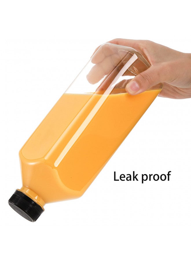 Cedilis 10 Pack 33oz Plastic Juice Bottles with Black Cap, Clear Reusable Containers with Lids, Great Disposable Bottles for Making Juice, Milk, Salad Dressing, Smoothie and Other Beverages - Image 3