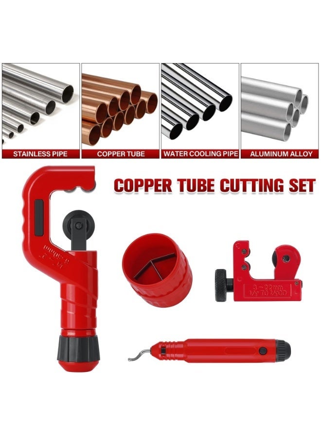 LAMAY 4-1 Tubing Cutter Set, Heavy Duty Pipe Cutter 1/4’’-2’’ OD, Mini Pipe Cutter 1/8’’-7/8’’OD, Mini Copper Pipe Cutter with Deburring Tool, PVC,Aluminium,Plastc Pipes, Suitable for repair - Image 5