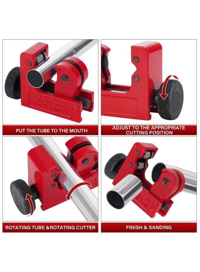 LAMAY 4-1 Tubing Cutter Set, Heavy Duty Pipe Cutter 1/4’’-2’’ OD, Mini Pipe Cutter 1/8’’-7/8’’OD, Mini Copper Pipe Cutter with Deburring Tool, PVC,Aluminium,Plastc Pipes, Suitable for repair - Image 4