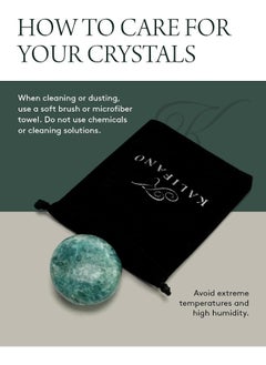 Kalifano KALIFANO Amazonite Palm Stone with Healing & Calming Effects - AAA Grade High Energy Amazonita Worry Stone with Information Card - Reiki Crystal Used for Intuition (Family Owned and Operated)  - Image 5