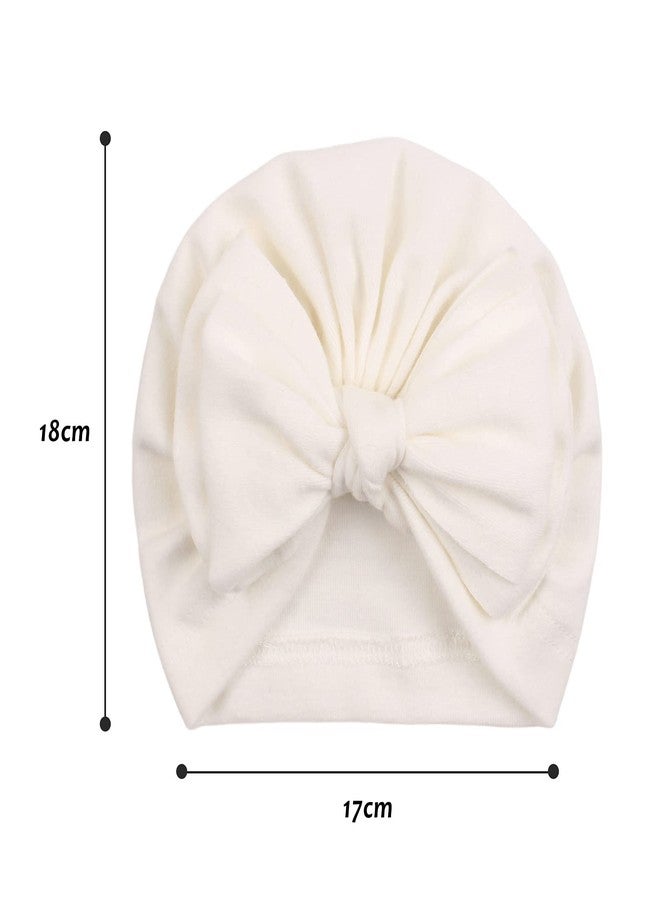 Peecabe 5-Pack Cotton Baby Hat Bow Beanie Cap for Baby Girls 0-36 Months Infant Toddler Hats Spring Summer Autumn (5PCS-C) - Image 4