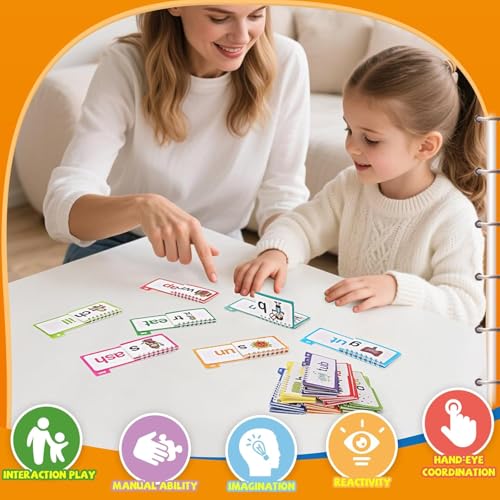 CYNVEXA 30PCS Read and Rhyme Flip Books, Interesting Word Family Flip Books, ABC Vocabulary Cards, Sight Words Flash Cards Kindergarten, Read and Rhyme Flip Activity Book - Image 5
