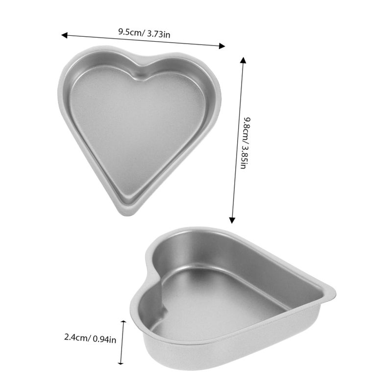 3Pcs Non Stick Heart Shaped Cake Pans Food Grade Metal Baking Molds for Jelly Pudding Parties Weddings - Image 3
