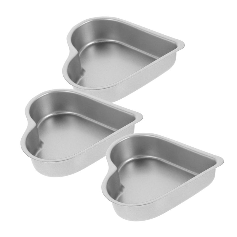 3Pcs Non Stick Heart Shaped Cake Pans Food Grade Metal Baking Molds for Jelly Pudding Parties Weddings - Image 2