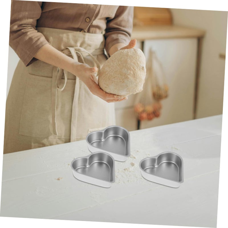 3Pcs Non Stick Heart Shaped Cake Pans Food Grade Metal Baking Molds for Jelly Pudding Parties Weddings - Image 4