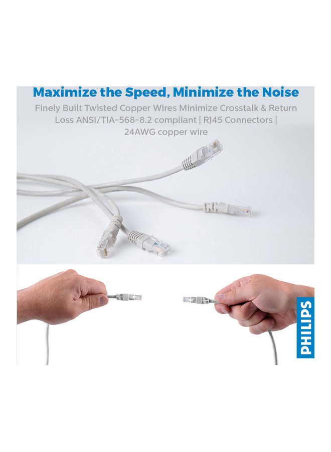Philips Cat 6 Network Cable 5meter Grey - Image 3
