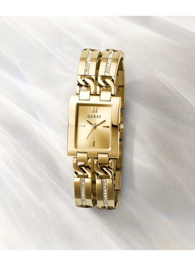 جس ساعة يد نسائية من GUESS GW0668L2 مطلية بالذهب، تعمل بنظام تناظري - Image 5