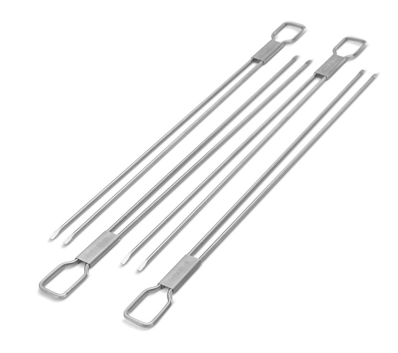 Broil King 64049 Stainless Steel Dual Prong 12-Inch Grilling Skewers, 4-Pack - Image 1