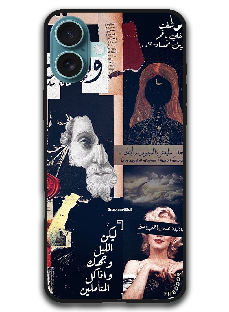 Theodor Protective Case Anti Scratch Shock Proof Bumper Cover For iPhone 16 Plus (6.7)-inch Arabic Design (154) - Image 1