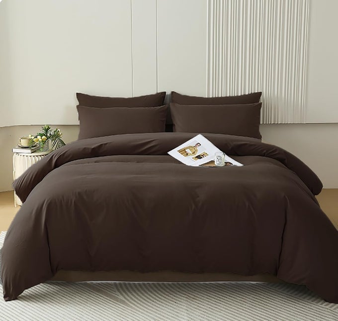 BROWN QUEEN COMFORTER SET 3 PIECES MOCHA BEDDING CHOCOLATE COMFORTERS QUEEN SIZE TEEN BOYS MEN COFFEE COLOR CHESTNUT COMFY SOFT VINTAGE DEEP BROWN FLUFFY WARM FARMHOUSE BED QUILTS SETS QUEEN