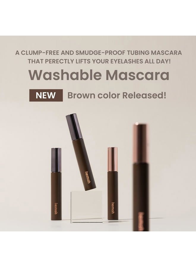 Heimish مسكرة دايليسم سمدج ستوب، تجعيد وطول، تدوم طويلاً، مقاومة للماء، مقاومة للتلطخ، غير متكتل، قابلة للغسل، مسكرة كورية، 0.32 أونصة/9 جرام - بني تجعيد - Image 2