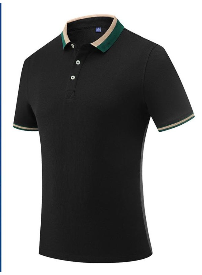 Cotton Polo Shirt Short Sleeve Turn-down Collar Half Sleeve Restaurant Waiter Uniform Casual Summer Top  - Image 1