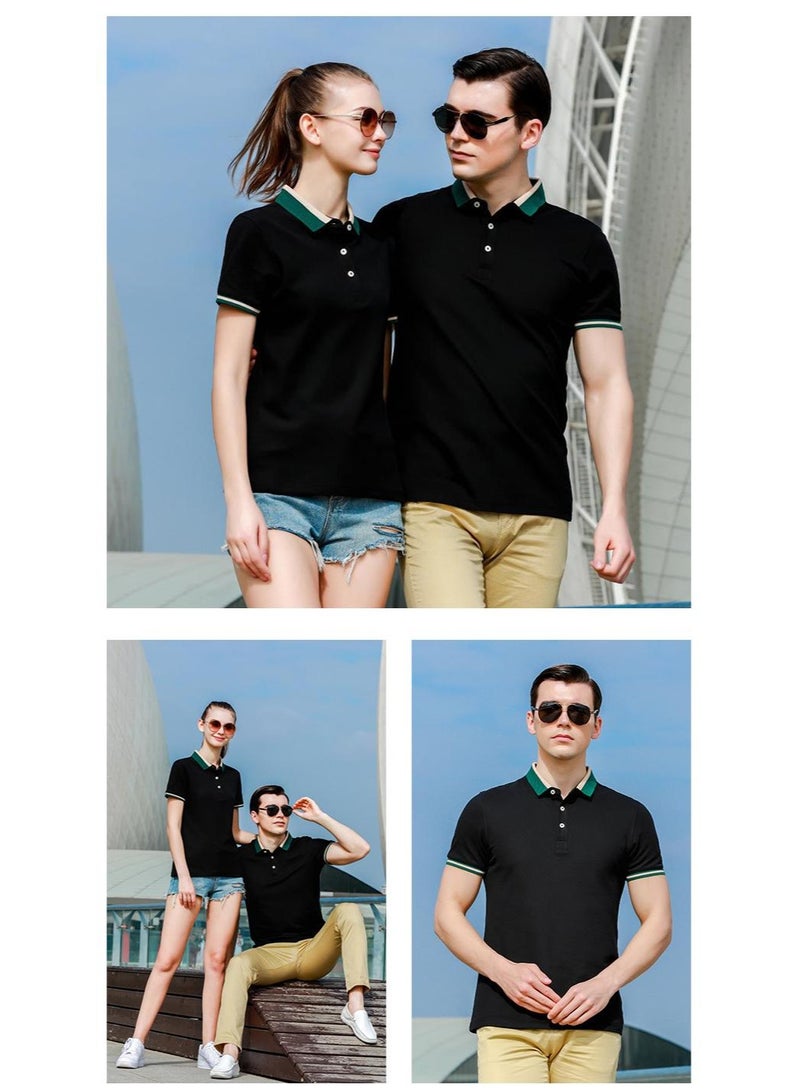 Cotton Polo Shirt Short Sleeve Turn-down Collar Half Sleeve Restaurant Waiter Uniform Casual Summer Top  - Image 2