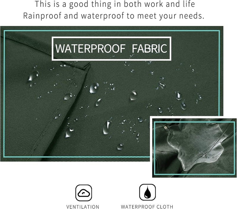 LOYGLIF Apron for Men Women with Adjustable Straps and Large Pockets, Canvas Cotton Cooking Kitchen Chef Bib Aprons Waterproof Green - Image 4