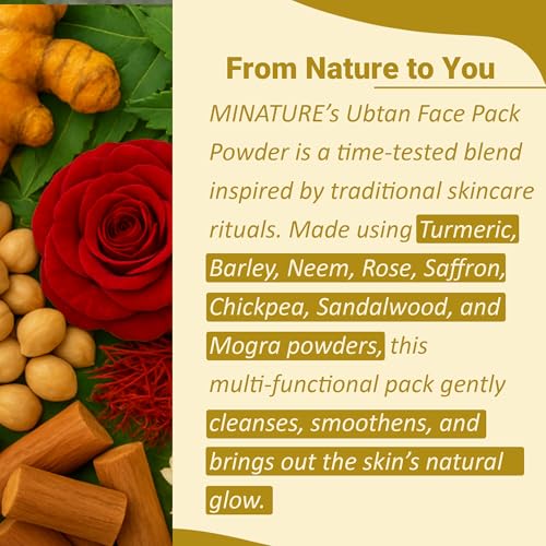 minature Ubtan Powder| 227g (8oz), Turmeric, Barley, Chickpeas, Neem, Sandalwood, Mograflower, Saffron & Rose Petal |Traditional DIY Pack | From India - Image 2